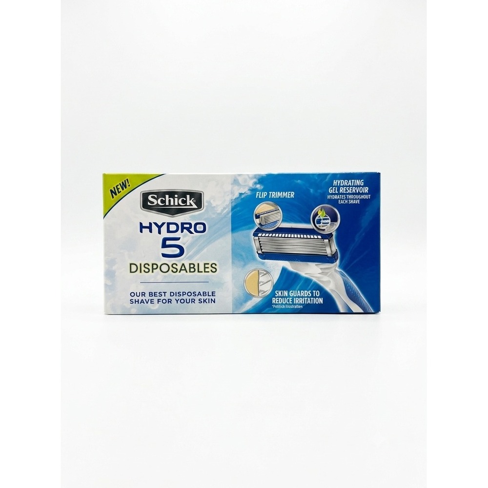 Schick Hydro 5 Disposables Mens‎ 5 Blade Razors Hydrating Gel Reservoir New Box